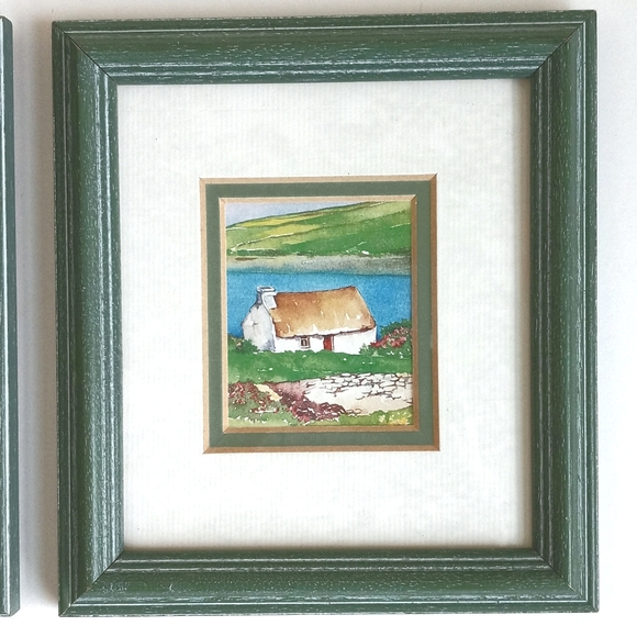 Signed Mini Ireland Painting in Frames with Dimensional Matting Set of 2 - Picture 5 of 16